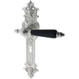 Jugendstil Zimmertürbeschlag aus Messing - konische Form - silber