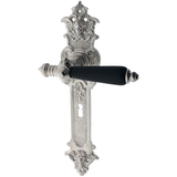 Jugendstil Zimmertürbeschlag aus Messing - konische Form - silber