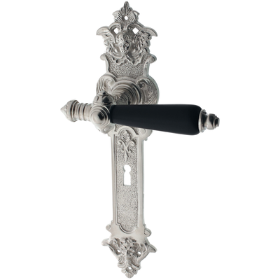 Jugendstil Zimmertürbeschlag aus Messing - konische Form - silber