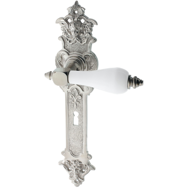 Türbeschlag aus Messing, Jugendstil - außergewöhnliche Form | silber