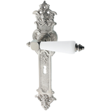 Jugendstil Zimmertürbeschlag aus Messing - typische Form - silber