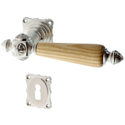 Zimmertürbeschlag aus Messing - Jugendstil - schlichtes Design | silber