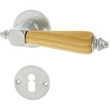 Bauhaus Stil Zimmertürbeschlag aus Messing - elegantes Design - silber