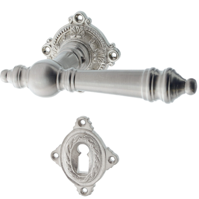 Türbeschlag aus Messing, Alpenländisch - quadratische Form | silber