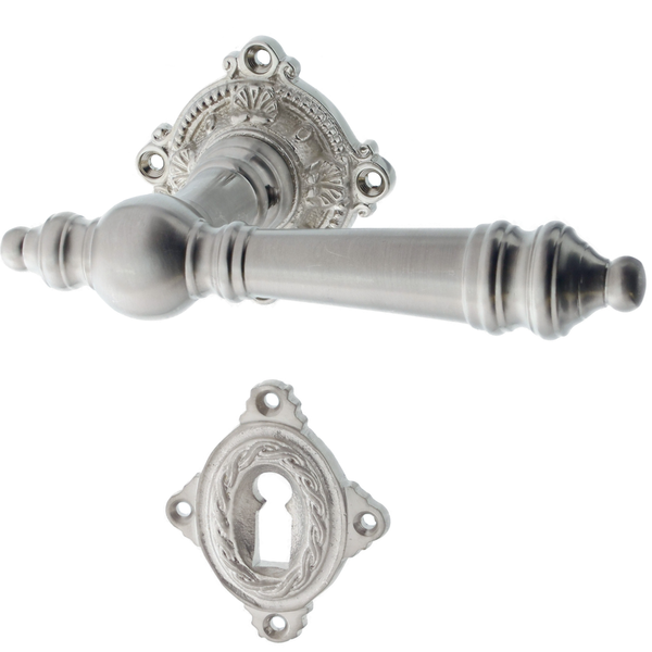 Türbeschlag aus Messing, Alpenländisch - quadratische Form | silber