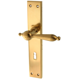 Türbeschlag aus Messing patiniert, matt gold, schlichtes Design..