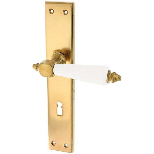 Zimmertürbeschlag patiniert | zeitloses Design in matt gold