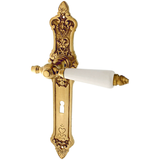 Zimmertürbeschlag patiniert aus Messing matt gold elegantes Design
