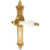 Messing Türbeschlag patiniert ergonomische Form matt gold