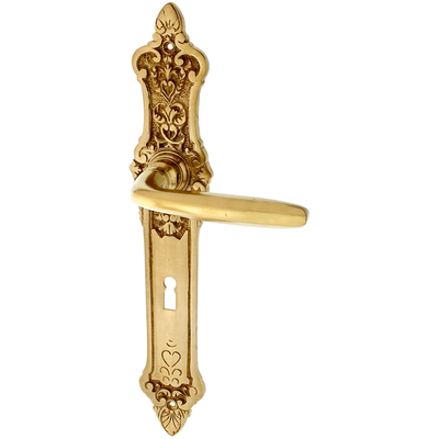 Jugendstil Zimmertürbeschlag aus Messing - markante Form