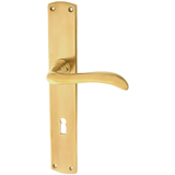 Alpenländische Drückergarnitur aus Messing - ergonomische Form - matt gold