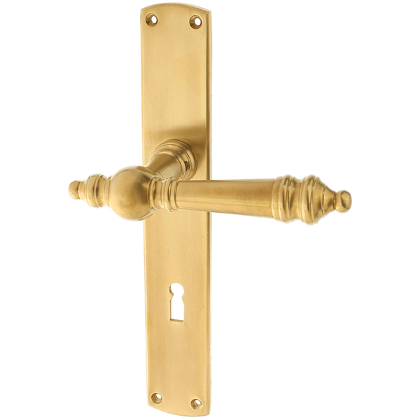 Zimmertürbeschlag aus Messing patiniert matt gold elegantes Design