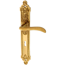 Zimmertürbeschlag Gründerzeit patiniert | klassische Form in matt gold