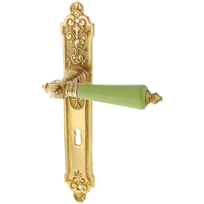 Gründerzeit Zimmertürbeschlag aus Messing - zeitloses Design - matt gold