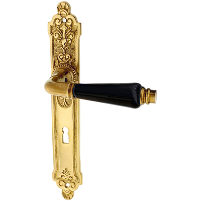 Türbeschlag aus Messing, Jugendstil - ergonomische Form | matt gold