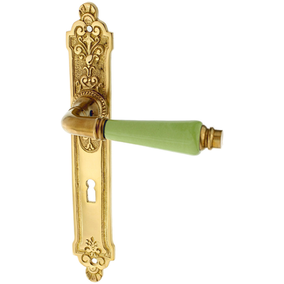 Türbeschlag matt gold aus Messing patiniert elegantes Design