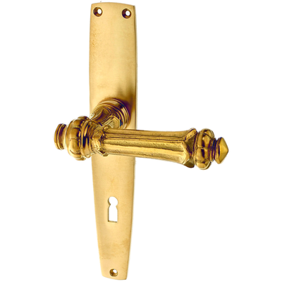Zimmertürgarnitur Adelinde in Messing, patiniert
