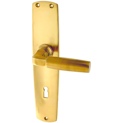 Zimmertürgarnitur Paar in Messing, patiniert