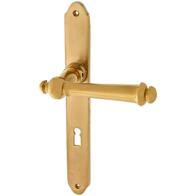 Zimmertürbeschlag aus Messing patiniert matt gold schlichtes Design