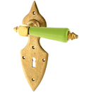 Alpenländische Türgarnitur aus Messing - verziertes Muster