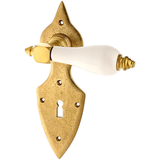 Türbeschlag Alpenländisch aus Messing | konische Form, matt gold