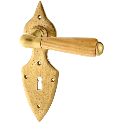 Alpenländischer Türbeschlag aus Messing - schlanke Form