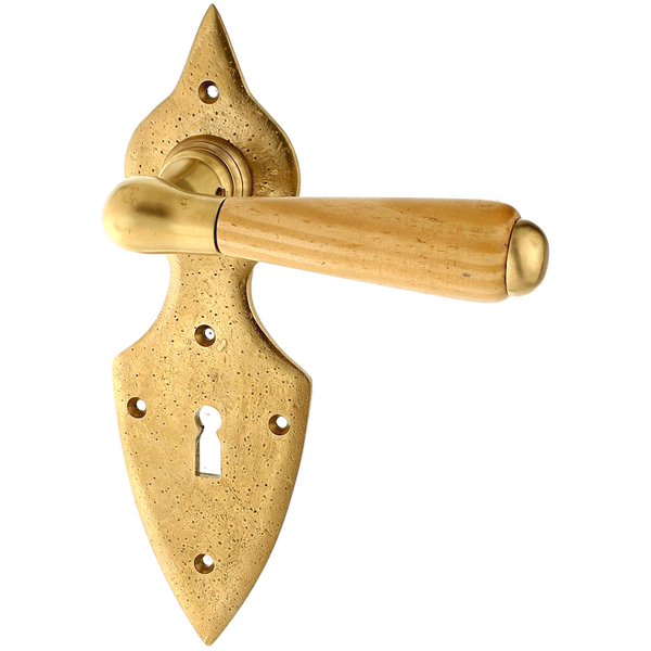 Alpenländischer Türbeschlag aus Messing - schlanke Form