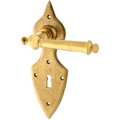 Türbeschlag aus Messing, Jugendstil - geschwungene Form | matt gold