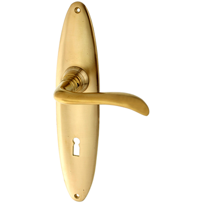 Messing Zimmertürbeschlag patiniert in matt gold - Art Deco