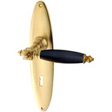 Zimmertürbeschlag aus Messing - Art Deco - ergonomische Form | matt gold