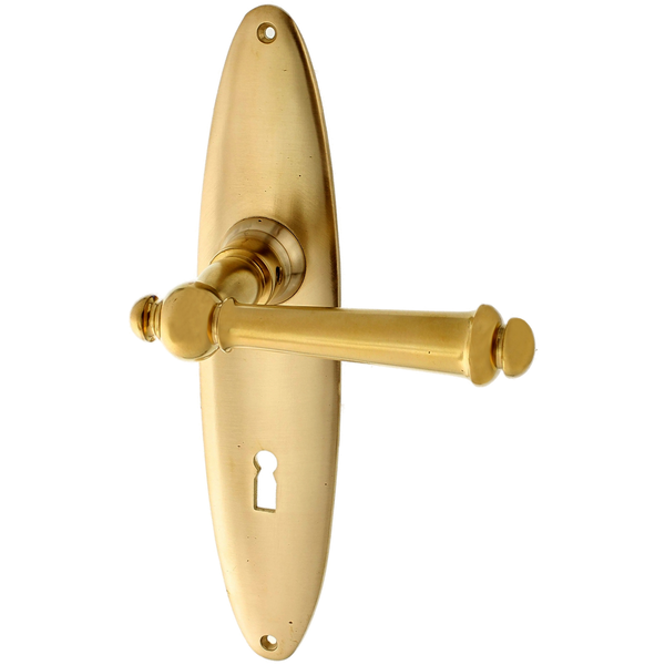 Türbeschlag Alpenländisch aus Messing | typische Form, matt gold