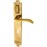 Türbeschlag Jugendstil aus Messing | klassische Form, matt gold