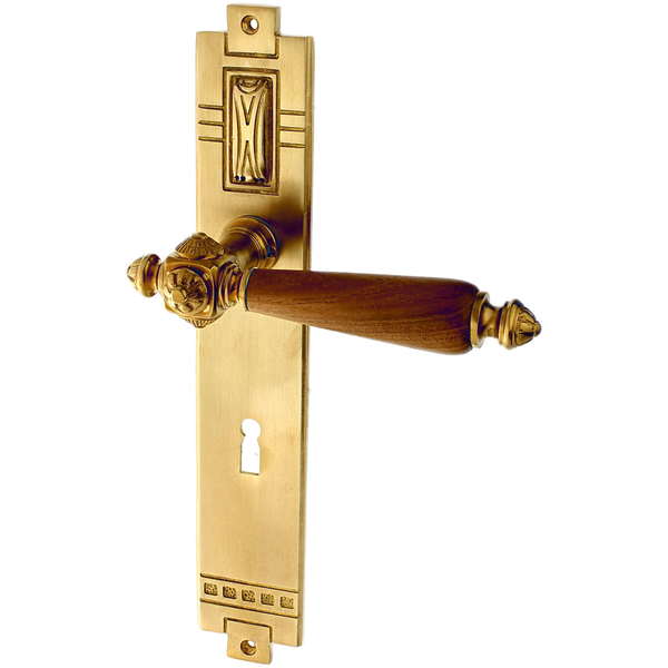 Türbeschlag Jugendstil aus Messing | klassische Form, matt gold