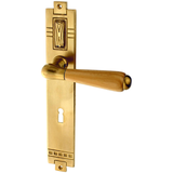 Zimmertürbeschlag aus Messing - Jugendstil - außergewöhnliche Form