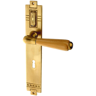 Zimmertürbeschlag aus Messing - Jugendstil - außergewöhnliche Form