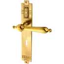 Türbeschlag Jugendstil aus Messing geschwungene Form matt gold