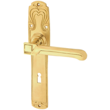 Türbeschlag aus Messing patiniert, matt gold, elegantes Design