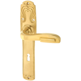 Türbeschlag aus Messing, Jugendstil - schlichtes Design | matt gold