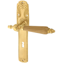 Messing Zimmertürbeschlag patiniert in matt gold Jugendstil