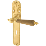 Jugendstil Zimmertürbeschlag aus Messing - klassische Form - matt gold