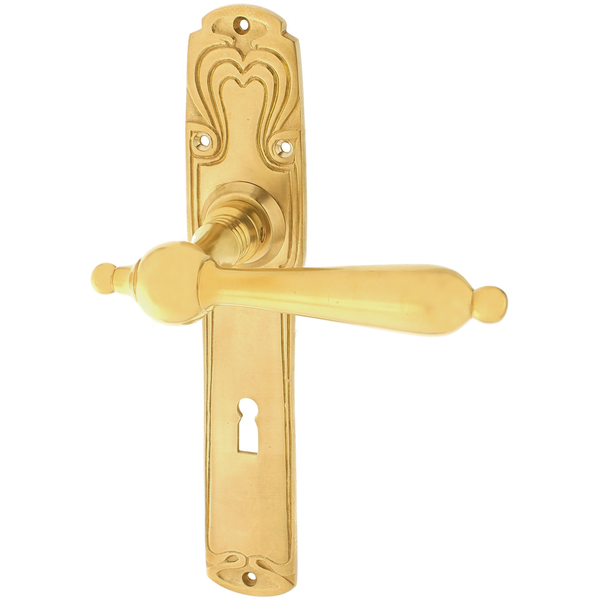 Türbeschlag aus Messing patiniert, matt gold, klassische Form