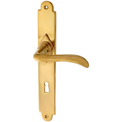 Türbeschlag Alpenländisch aus Messing | schlanke Form, matt gold