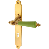 Türbeschlag aus Messing patiniert, matt gold, konische Form