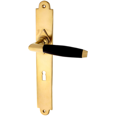 Zimmertürgarnitur Morgenstern in Messing, patiniert