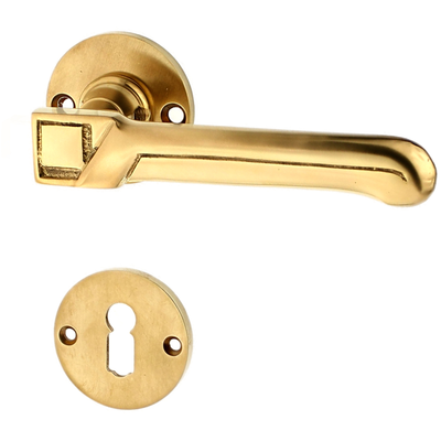 Türbeschlag Jugendstil aus Messing runde Form matt gold