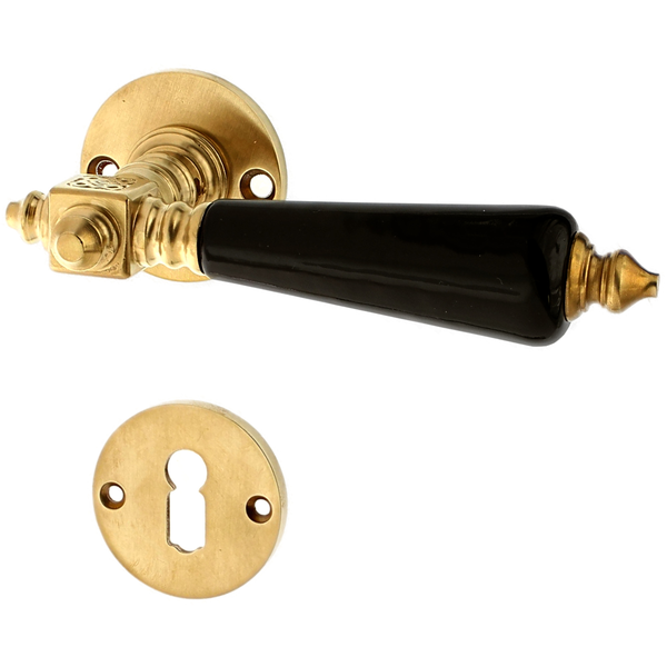 Türbeschlag Bauhaus Stil aus Messing | geometrische Form, matt gold