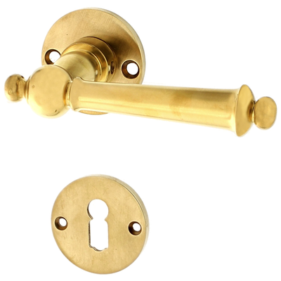 Zimmertürbeschlag Alpenländisch patiniert | ergonomische Form in matt gold
