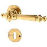 Türbeschlag Alpenländisch aus Messing | typische Form, matt gold