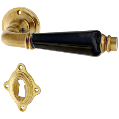 Türbeschlag matt gold aus Messing patiniert typische Form
