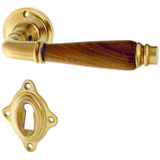 Gründerzeit Zimmertürbeschlag aus Messing - elegantes Design - matt gold